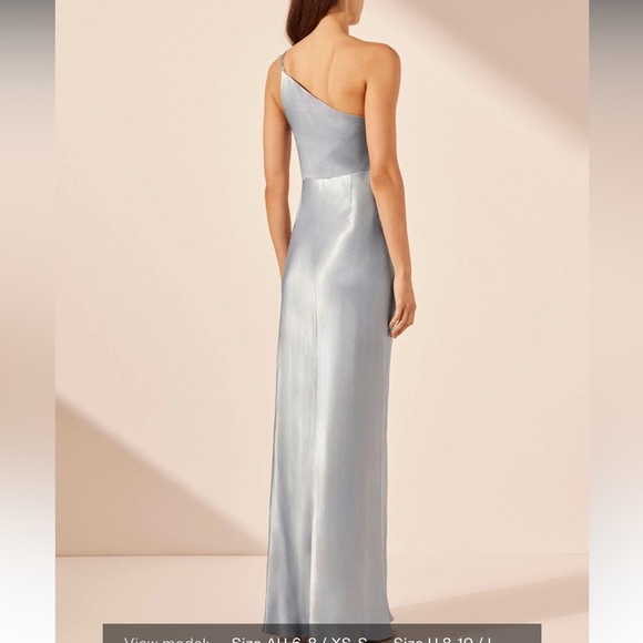 Shona Joy La Lune Asymmetrical Gathered Maxi Dress in Blue Size 2 - Picture 3 of 16